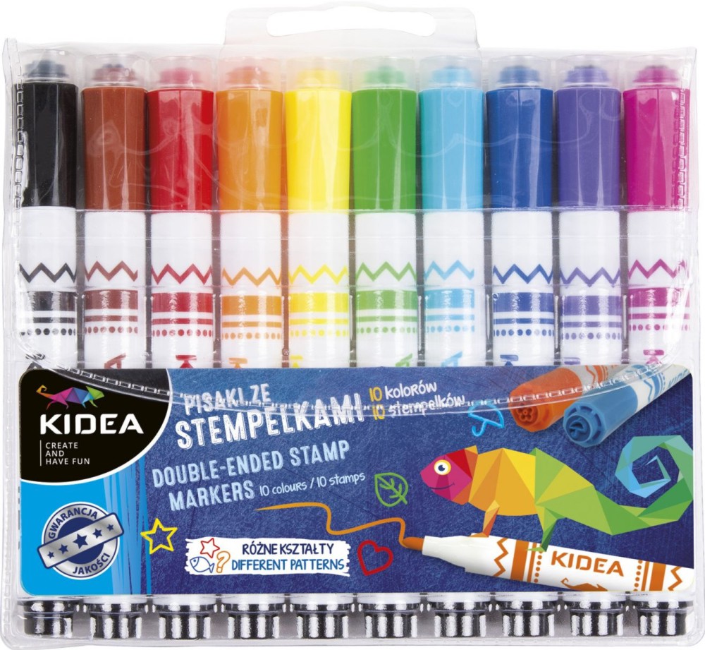 Маркери Kidea Маркери Kidea - 10 цвята с печати -