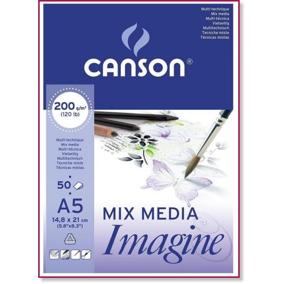 ������� �� ������� ������� Canson Mixed Media Imagine - 50 �����, 200 g/m<sup>2</sup> - �������