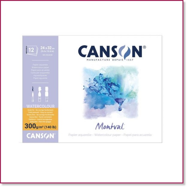    Canson - 12 , 300 g/m<sup>2</sup>   Montval - 