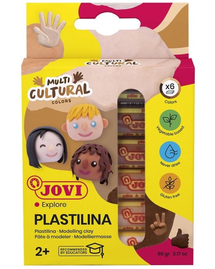 Пластилин Jovi Multicultural Пластилин Jovi Multicultural - 6 цвята -