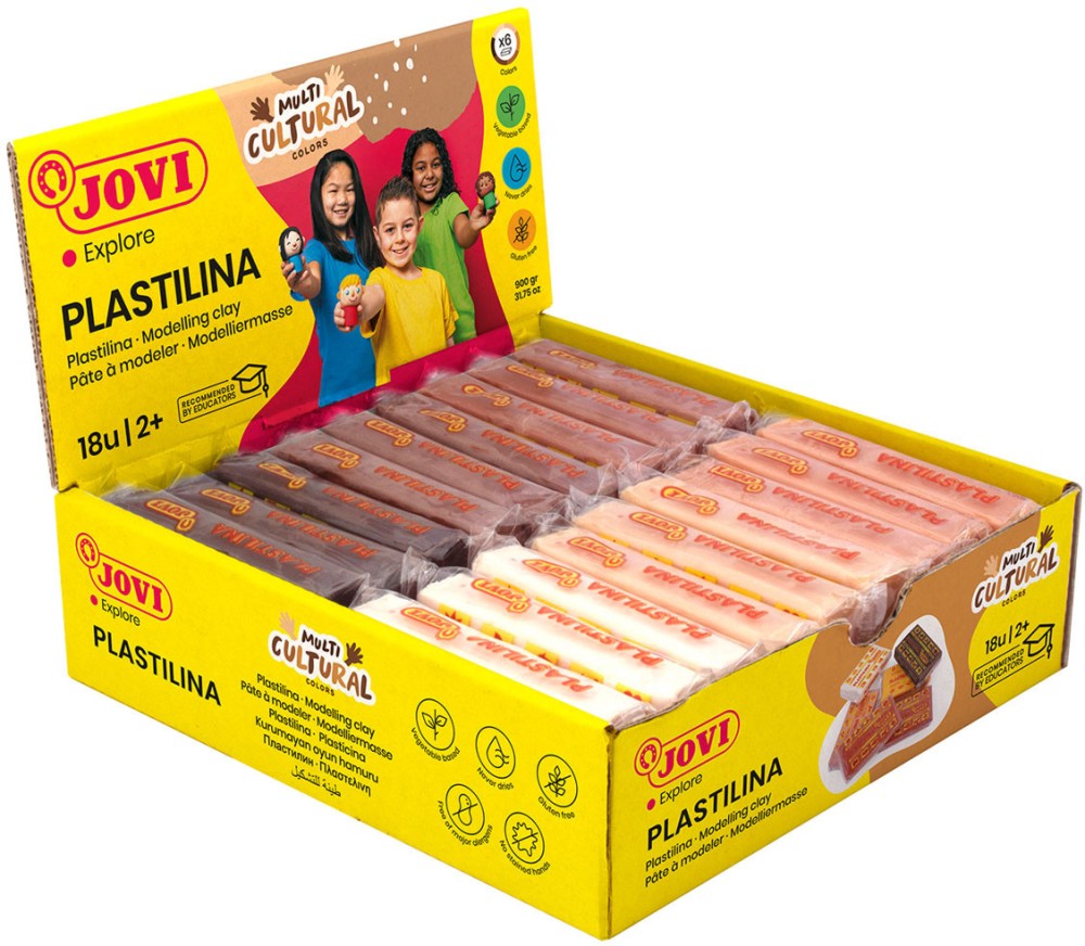Пластилин Jovi Multicultural Пластилин Jovi Multicultural - 18 броя x 50 g -