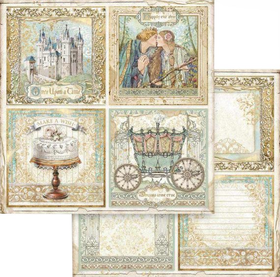 Хартия за скрапбукинг Stamperia Хартия за скрапбукинг Stamperia - 30.5 x 30.5 cm от серията Sleeping Beauty -