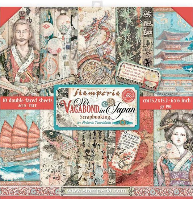   Stamperia -     - 10 , 15.2 x 15.2 cm   Sir Vagabond in Japan - 