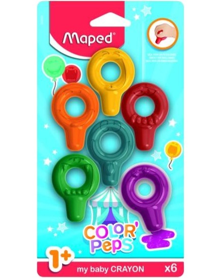 Восъчни пастели Maped Восъчни пастели Maped - 6 цвята от серията Color' Peps -