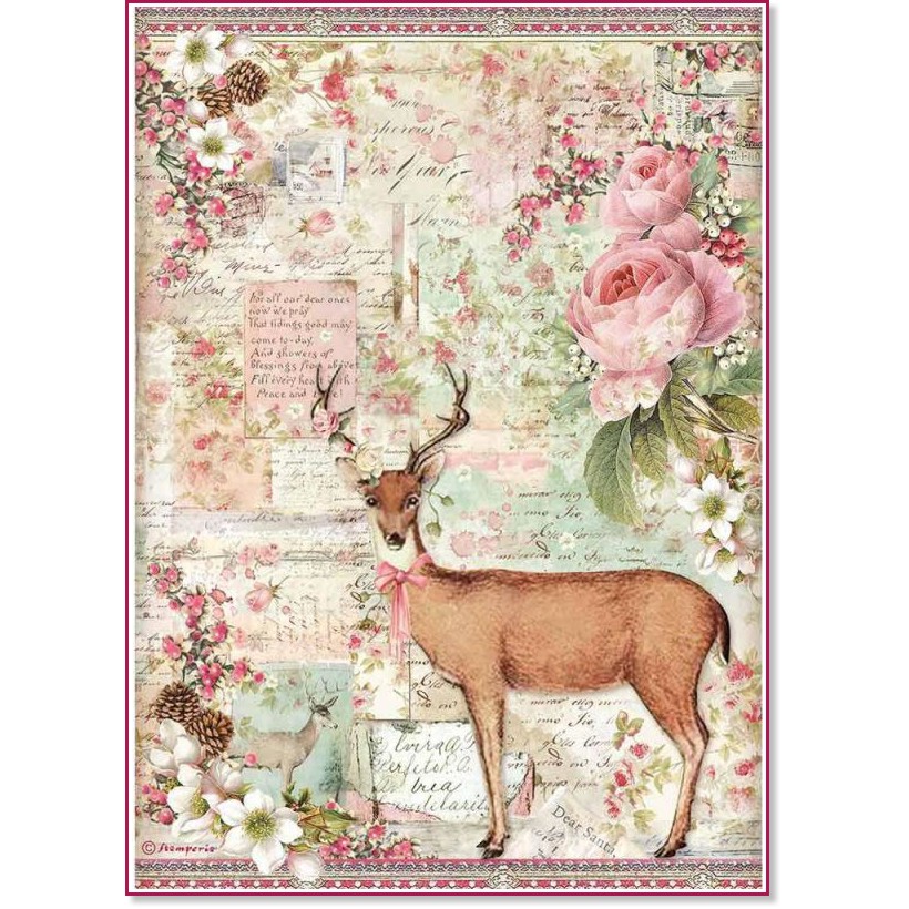   Stamperia -   - A4   Pink Christmas - 
