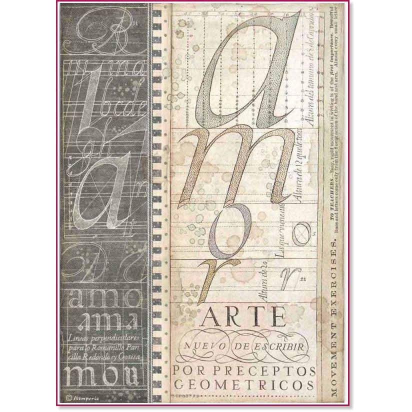 ��������� ������ Stamperia - ������ - A4 �� ���������� Calligraphy - 