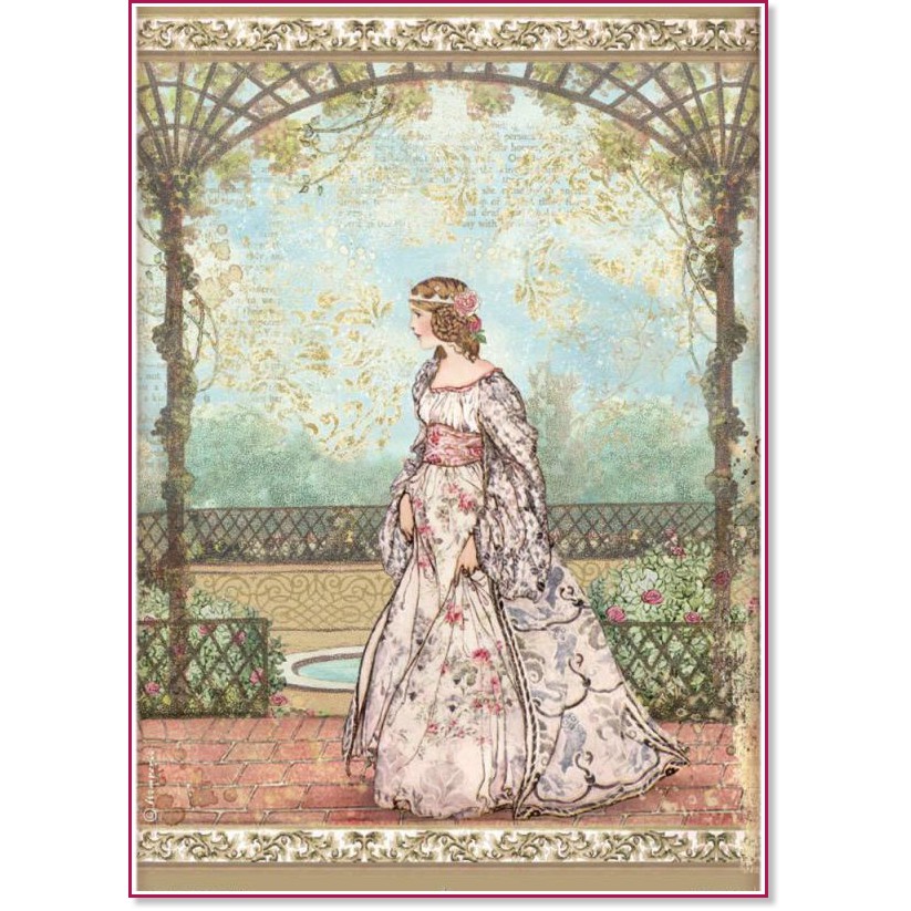 Декупажна хартия Stamperia - Принцеса - A4 от колекцията Sleeping Beauty - 