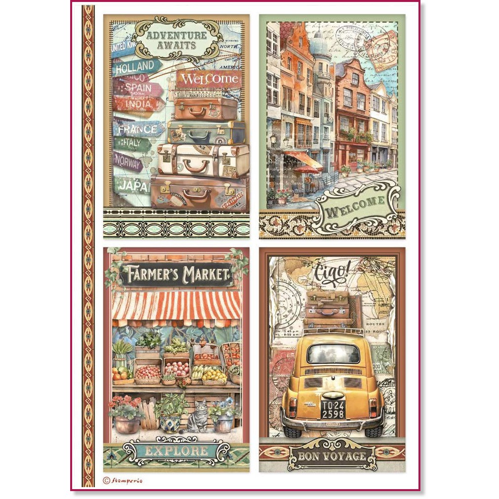 ��������� ������ Stamperia - ����������� - A4 �� ���������� Art of travelling - 