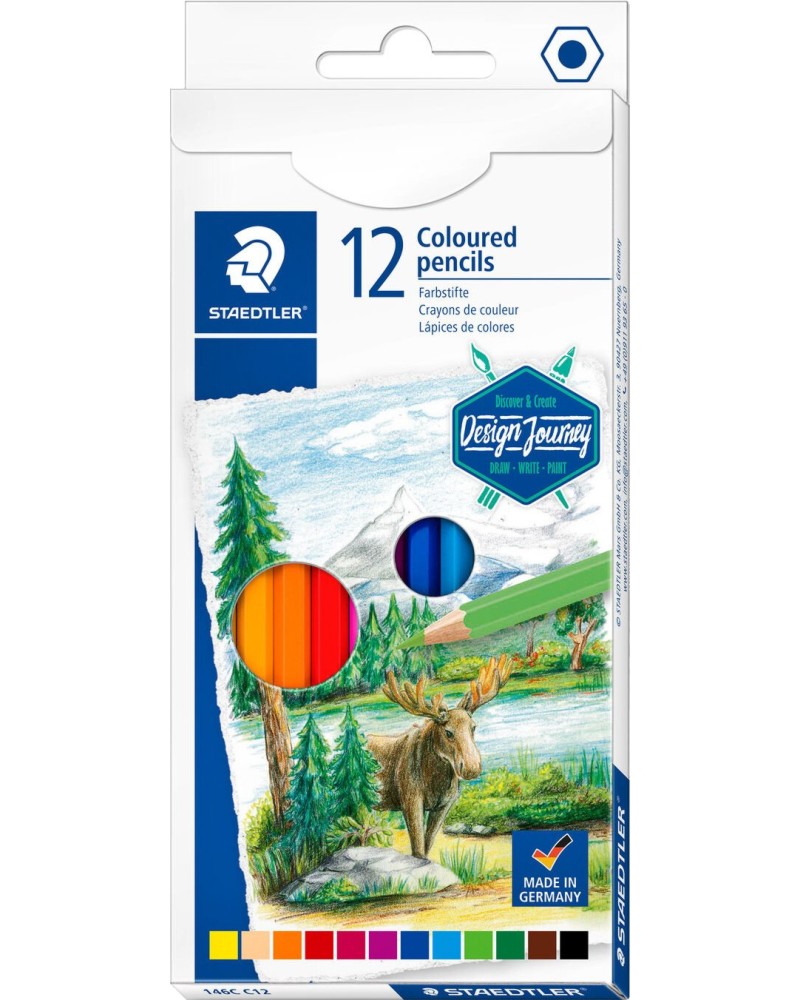 Цветни моливи Staedtler Цветни моливи Staedtler - 12, 24, 48 или 72 цвята от серията Design Journey -