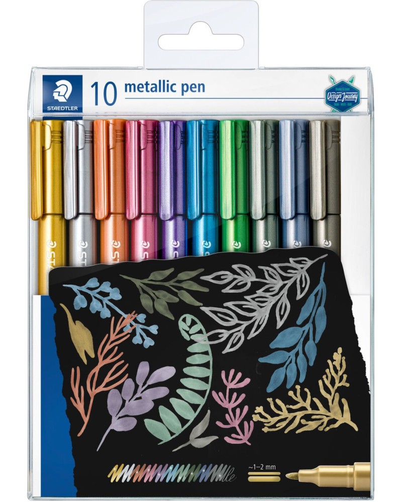 ������� � ���� ��� ����� Staedtler - 10 ����� � ��������� �����, 1-2 mm - 
