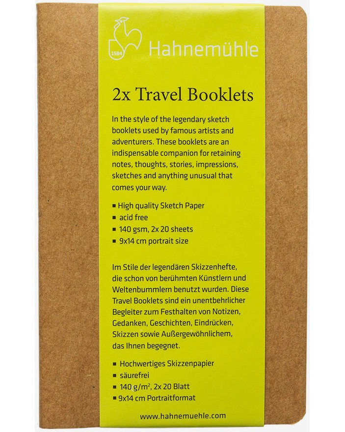  Hahnemuhle Travel Booklets - 2  x 20 , 140 g/m<sup>2</sup> - 