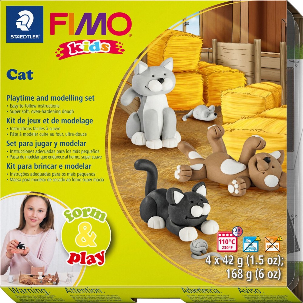 Направи сам фигурки от полимерна глина Fimo Cat Направи сам фигурки от полимерна глина Fimo Cat - 7 части от серията Kids -