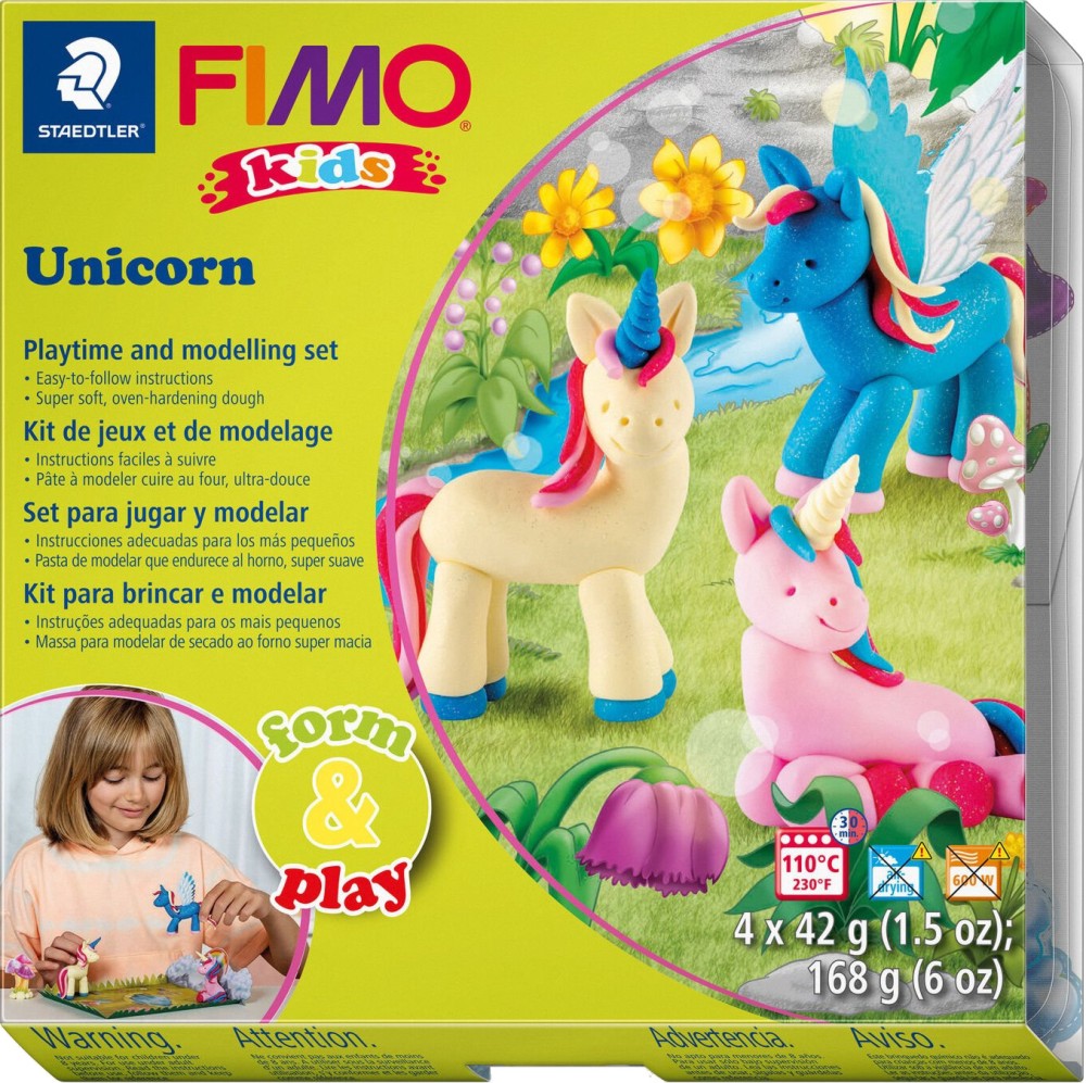 Направи сам фигурки от полимерна глина Fimo Unicorn Направи сам фигурки от полимерна глина Fimo Unicorn - 7 части от серията Kids -