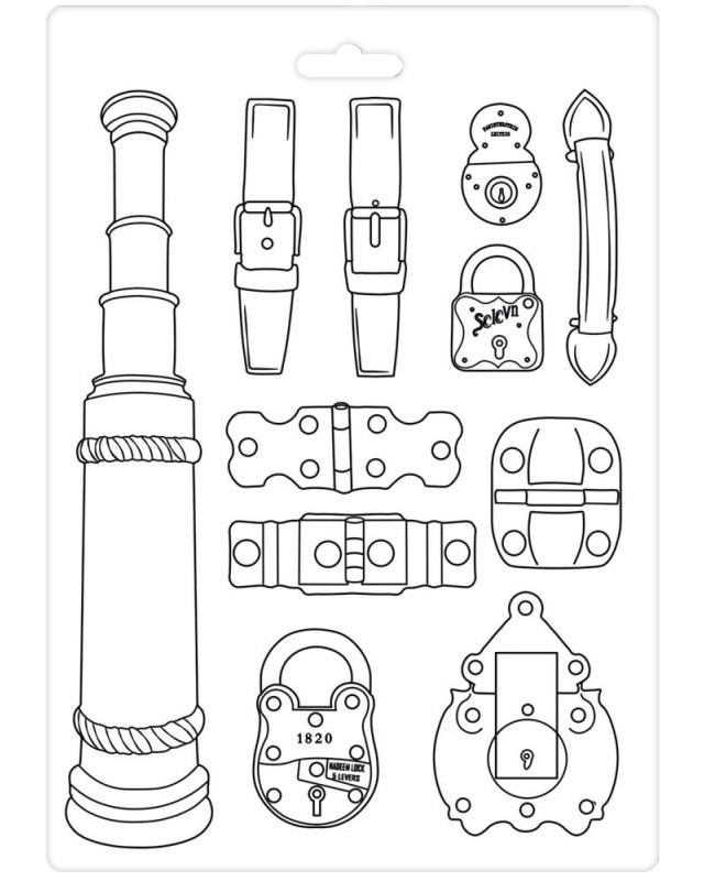 PVC ����� Stamperia Lady Vagabond belts and fasteners - 21 x 29.7 cm - 