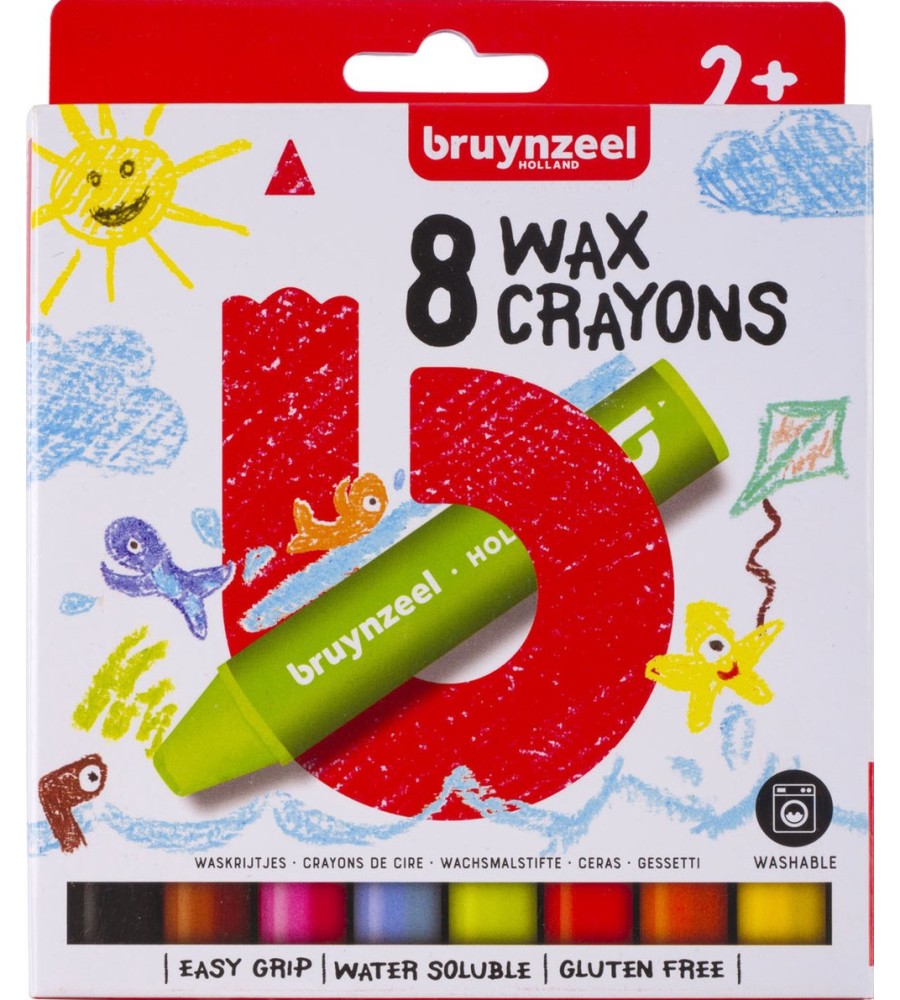 Восъчни пастели Bruynzeel Восъчни пастели Bruynzeel - 8 цвята от серията Kids -