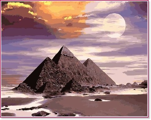 Рисуване по номера Gradientti - Пирамидите в Гиза - 50 x 40 cm - 