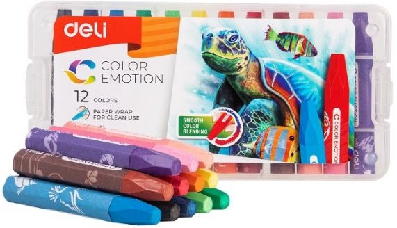 Маслени пастели Deli Маслени пастели Deli - 12 или 24 цвята от серията Color Emotion -