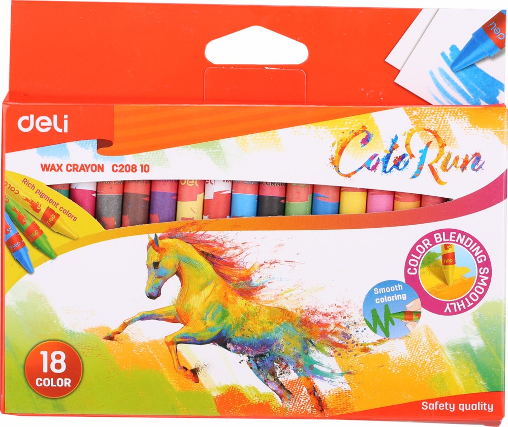 Восъчни пастели Deli Восъчни пастели Deli - 18, 12 или 24 цвята от серията Colorun -