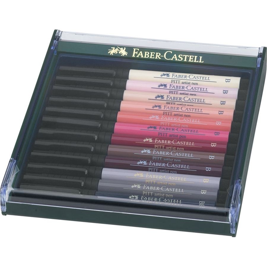 ������� � ���� ��� ����� Faber-Castell Portrait tones - 12 ����� �� ������� Pitt Artist Pens - 