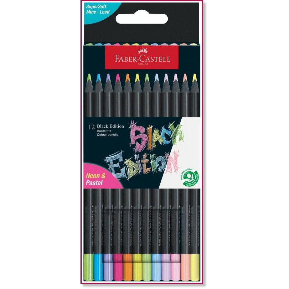������ ������ Faber-Castell - 6 ������� � 6 �������� ����� �� ������� Black Edition - 