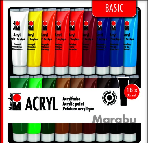   Marabu Basic Colors - 18  x 36 ml - 