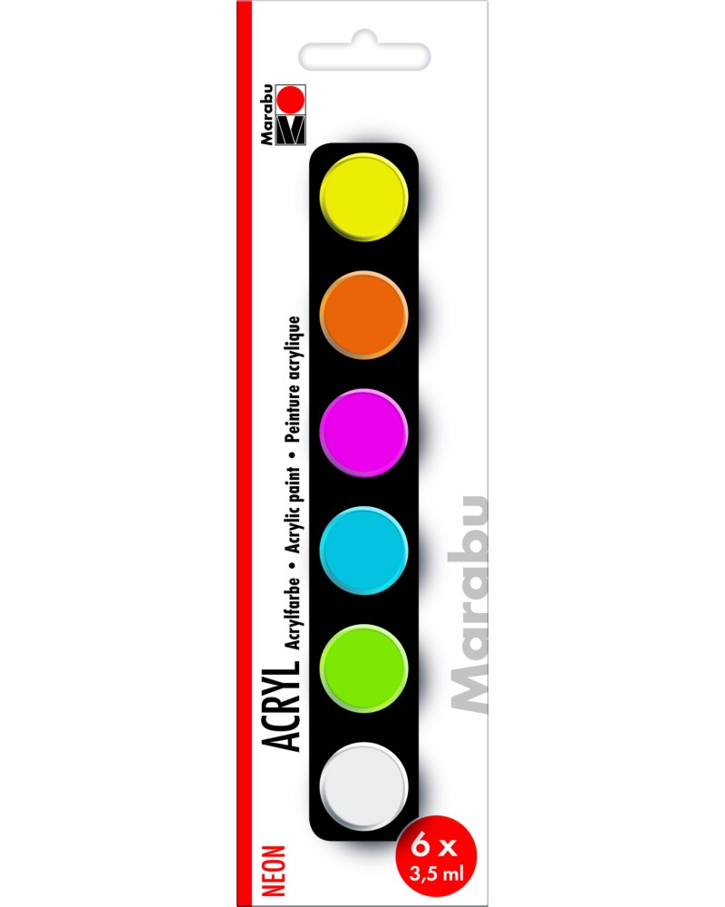   Marabu Neon Colors - 6  x 3.5 ml - 