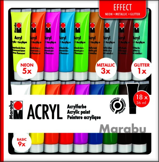 ������� ��� Marabu Effect - 18 ����� x 36 ml - 