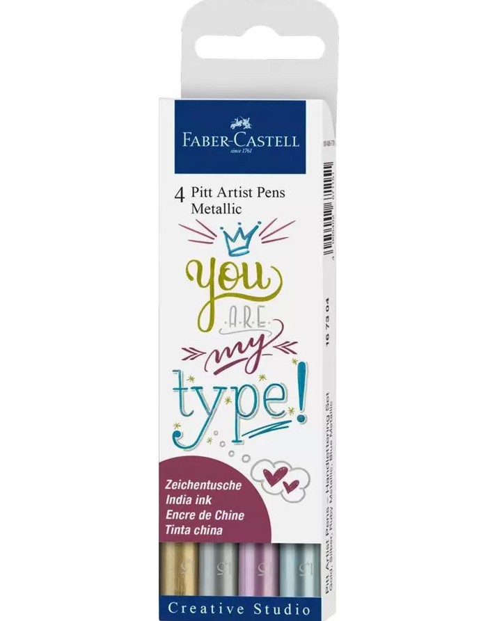 Маркери с металиков ефект Faber-Castell Маркери с металиков ефект Faber-Castell - 4 цвята от серията Creative studio -