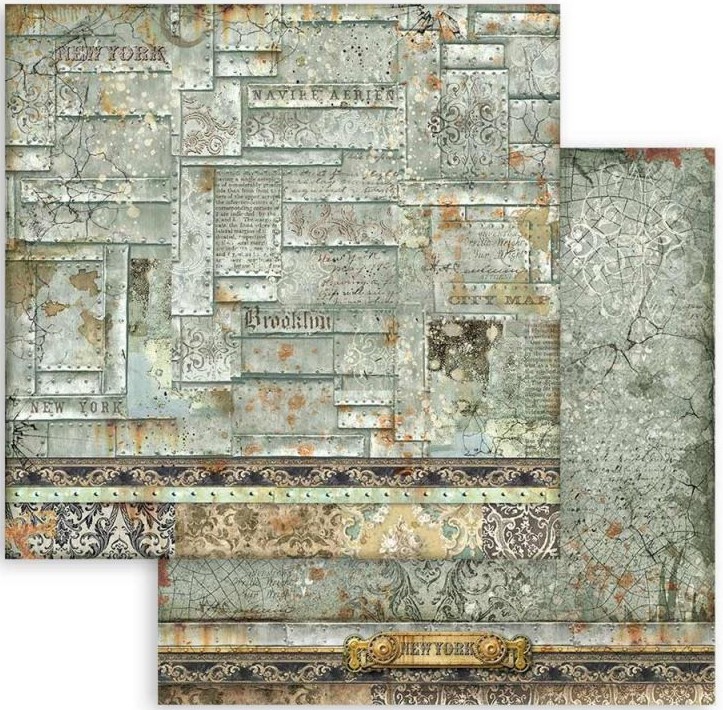 Картон за скрапбукинг Stamperia Картон за скрапбукинг Stamperia - 30.5 x 30.5 cm от колекцията Sir Vagabond Aviator -