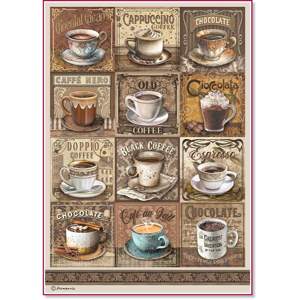   Stamperia -  - A4   Coffee and chocolate - 