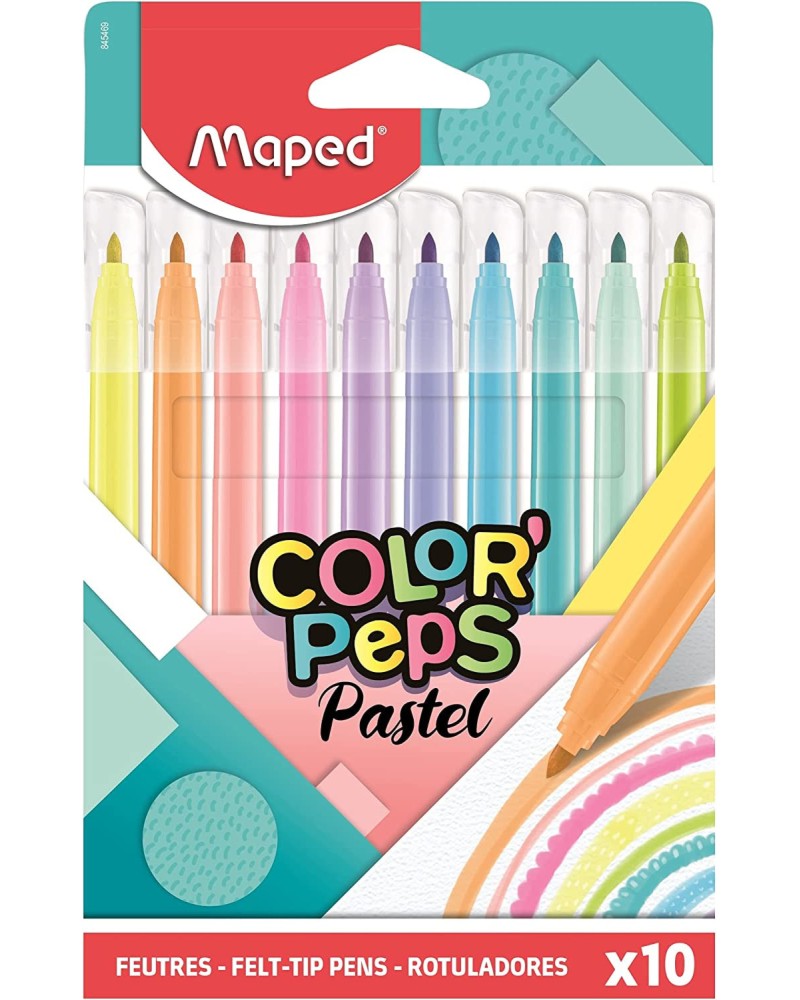 Флумастери Maped Pastel Флумастери Maped Pastel - 10 цвята от серията Color' Peps -