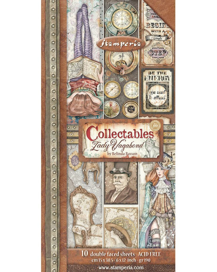 ������ �� ����������� Stamperia - ����� �������� - 10 �����, 15 x 30.5 cm �� ���������� Lady Vagabond Lifestyle - 