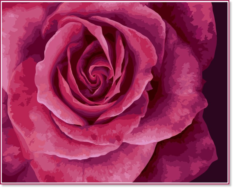 Рисуване по номера Gradientti - Роза - 50 x 40 cm - 