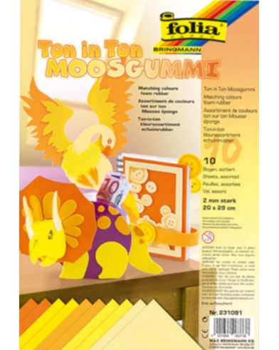 3D гумирани хартии Folia Bringmann - Жълти 3D гумирани хартии Folia Bringmann - Жълти - 10 листа, 20 / 29 / 0.2 cm -