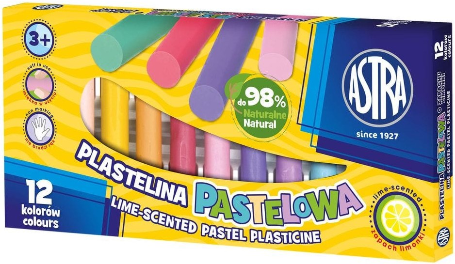 Пластилин с аромат на лайм Astra S.A. Пластилин с аромат на лайм Astra S.A. - 12 пастелни цвята -