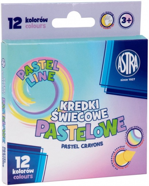 Восъчни пастели Astra S.A. Pastelowe Восъчни пастели Astra S.A. Pastelowe - 12 цвята -