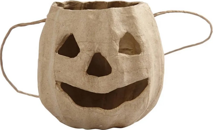 Тиквена глава от папиемаше Creative Company - ∅ 9 x 8.5 cm - 