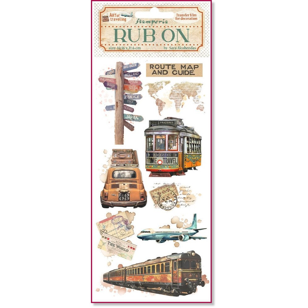    Stamperia -   - 10.16 x 21.6 cm   Art of travelling - 