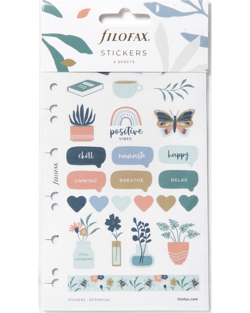 Самозалепващи стикери Filofax Самозалепващи стикери Filofax - 220 броя от колекцията Botanical -