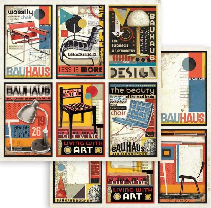 Хартия за скрапбукинг Stamperia - Баухаус арт - 30.5 x 30.5 cm от колекцията Bauhaus - 