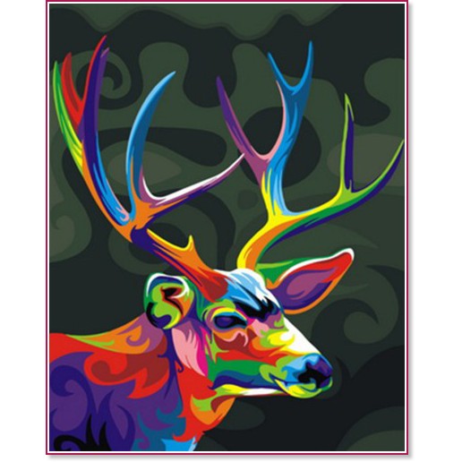 Рисуване по номера Art Hobby - Шарен елен Рисуване по номера Art Hobby - Шарен елен - 20 x 30 cm -