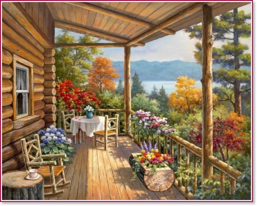 Рисуване по номера Art Hobby - Планинска тераса Рисуване по номера Art Hobby - Планинска тераса - 50 x 40 cm -