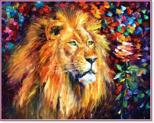 Рисуване по номера Art Hobby - Шарен лъв Рисуване по номера Art Hobby - Шарен лъв - 50 x 40 cm -