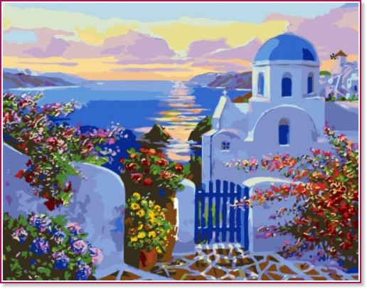 Рисуване по номера Art Hobby - Санторини Рисуване по номера Art Hobby - Санторини - 50 x 40 cm -