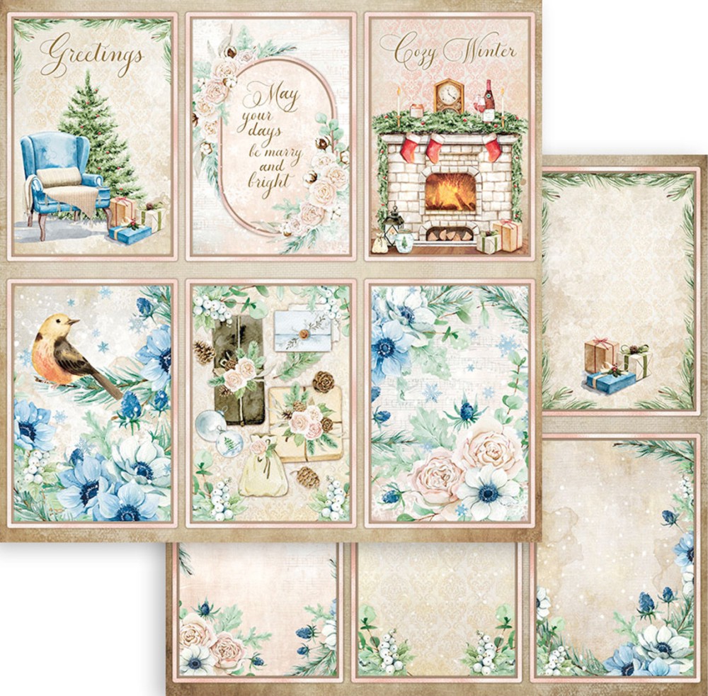������ �� ����������� Stamperia - ������� �������� - 30.5 x 30.5 cm �� ���������� Cosy Christmas - 