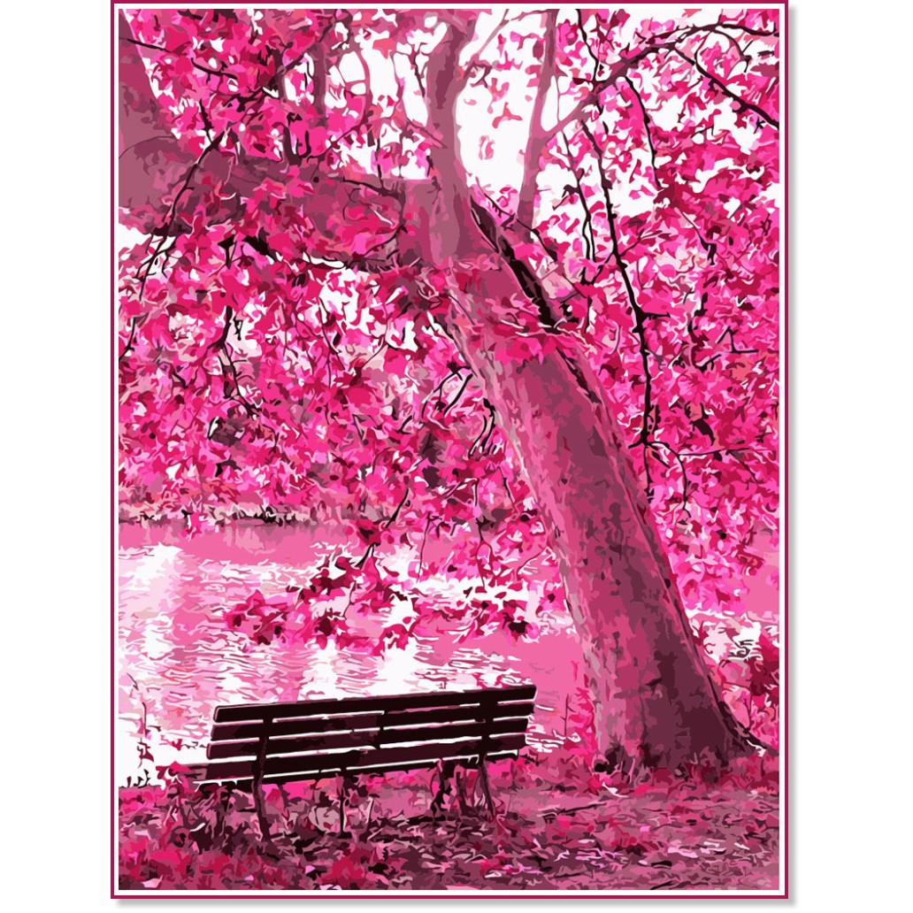 Рисуване по номера Foska - Розова есен - 40 x 50 cm - 