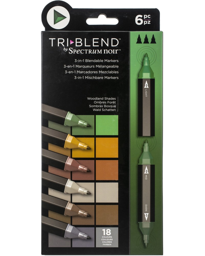   3  1 Spectrum Noir Woodland Shades - 6    TriBlend - 