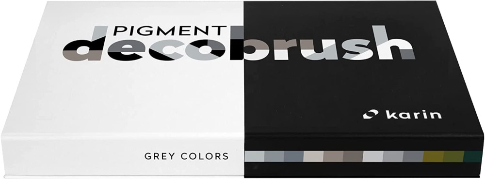 Акрилни маркери с връх тип четка Karin Grey Colors - 12 цвята от серията Decobrush - 