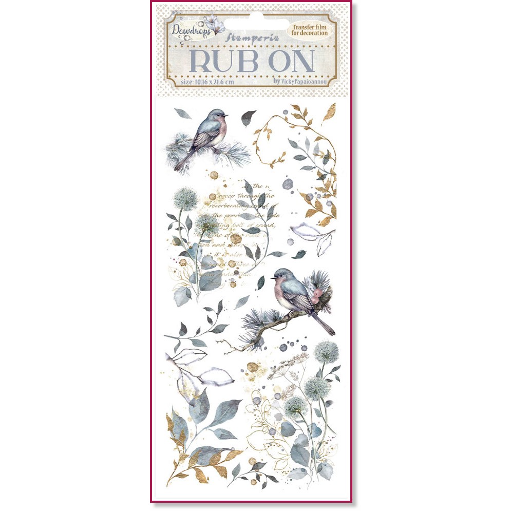    Stamperia -  - 10.16 x 21.6 cm   Dewdrops - 