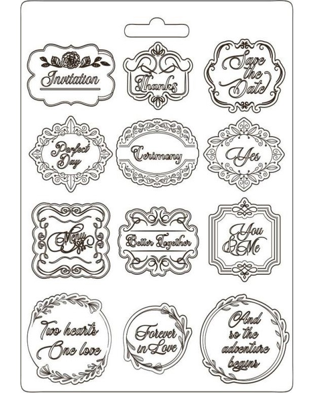PVC Шаблон Stamperia - Етикети PVC Шаблон Stamperia - Етикети - 21 x 29.7 cm от колекцията You and me -